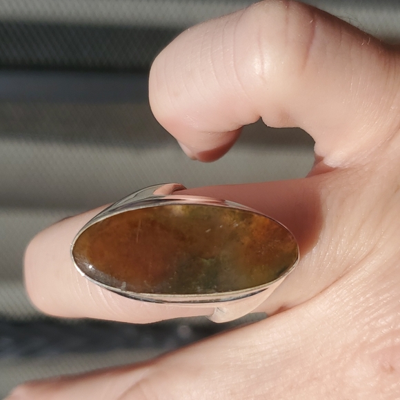 New Men's Bloodstone 925 Silver Ring. - Picture 6 of 12